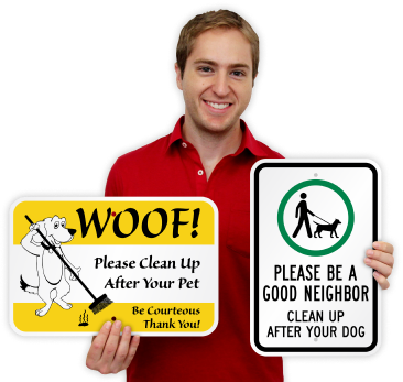 Clean Up Dog Poop Signs