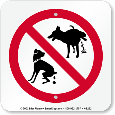 No Dog Poop Sign: No Dog Pooping And No Dog Peeing Graphic