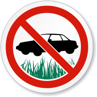No Parking On The Grass ISO Symbol Sign