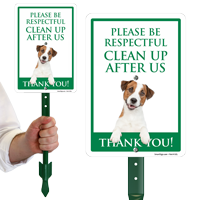Please Be Respectful Clean Up After Us Dog Poop Sign