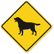 Black Lab Symbol Guard Dog Sign