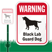 Warning Black Lab Guard Dog LawnBoss™ Signs