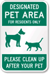 Designated Pet Area Sign