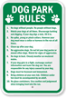 Dog Park Rules Custom Sign