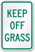 Keep Off Grass Aluminum Reserved Parking Sign