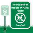 No Dog Pee On Hedges, Plants LawnBoss™ Signs