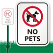 No Pets with Graphic Sign