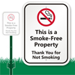 Smoke Free Property with Graphic Sign