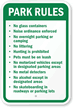 Park Rules Sign