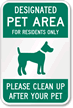Designated Pet Area Sign