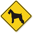 Schnauzer Dog Symbol Crossing Sign
