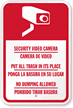 Security Video Camera Bilingual Sign