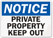 Notice Private Property Keep Out Sign