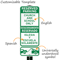 Personalized Bilingual Reserved Parking Signs