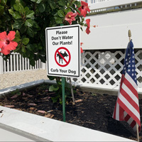Keep sidewalk clean dog sign