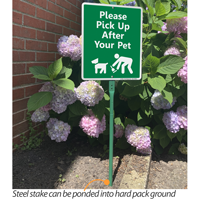 Pick up after your pet sign for yard