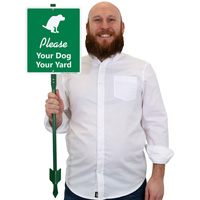 LawnBoss "Please your dog, your yard" sign