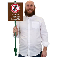 LawnBoss "Clean Up" sign