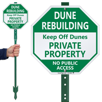 Dune Rebuilding Private Property LawnBoss Sign