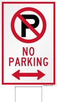 No Parking with Bidirectional Arrow