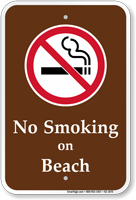 No Smoking On Beach Campground Sign