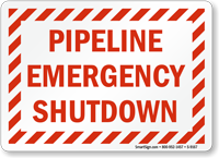 Pipeline Emergency Shutdown Sign