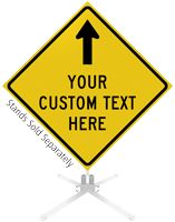 Custom Yellow Roll-Up Sign - Up Arrow