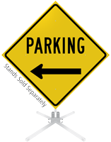 Parking Left Arrow Roll-Up Sign