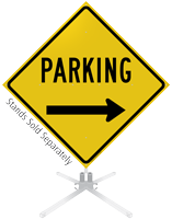 Parking Right Arrow Roll-Up Sign