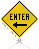 Enter Left Arrow Roll-Up Sign