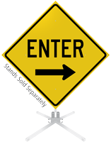 Enter Right Arrow Roll-Up Sign
