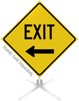 Exit Left Arrow Roll-Up Sign
