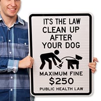 Public Health Law - Maximum Fine $250 Sign