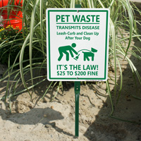 Sign about the health risks of pet waste