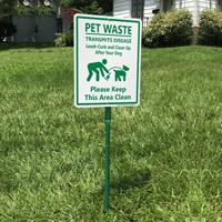 Reminder Sign: Leash, Clean Up After Your Dog