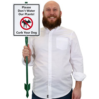 Curb Your Dog with Graphic Sign