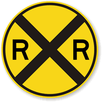 Railroad crossing sign