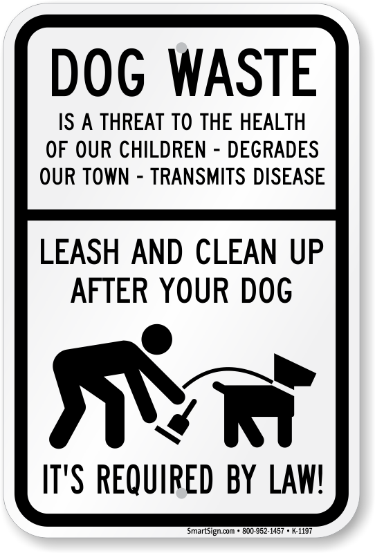18 in. x 12 in. Clean Up After Your Dog Sign