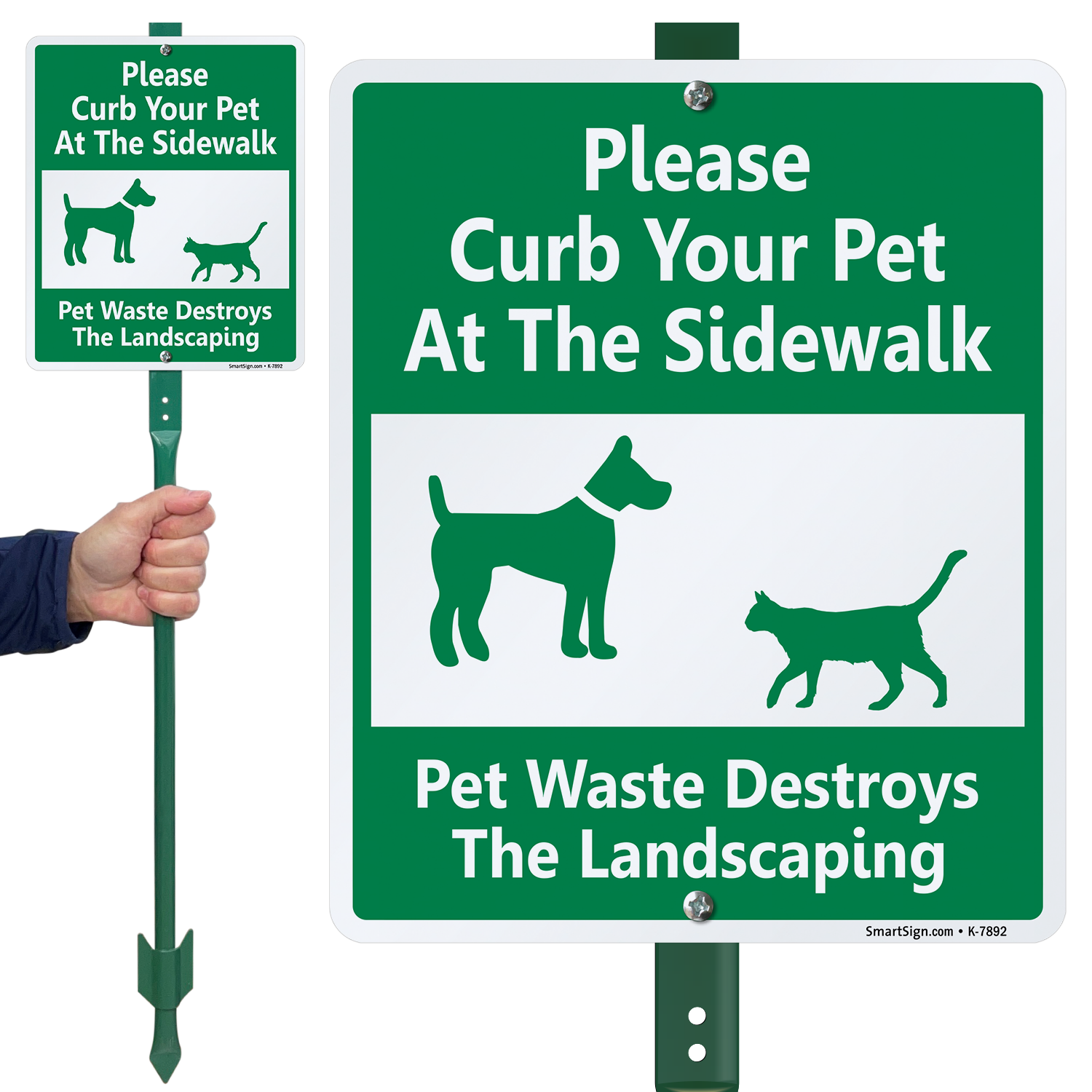 Please Curb Your Dog Aluminum No Dog Peeing Sign 9" x 12" 