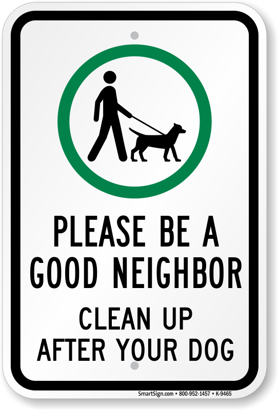 Please Clean Up After Your Pet Sign 8''x12'' No Dog Poop Pickup Remove Garden 