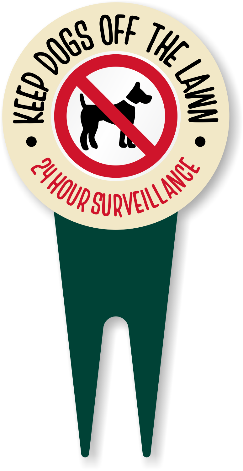 Keep Dogs Off The Lawn Yard Stake Sign, SKU: K2-6925