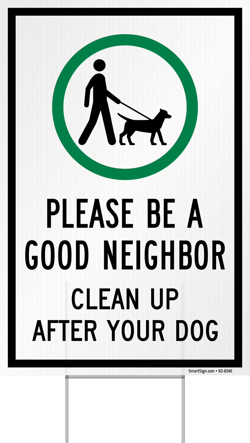 Cartello In Metallo Per Giardino 'Be A Good Neighbor' – 12,4 X 25,4 Cm, Con Fori E Corda, Per Ricordare Di Pulire Dopo Il Cane, Regalo Divertente
