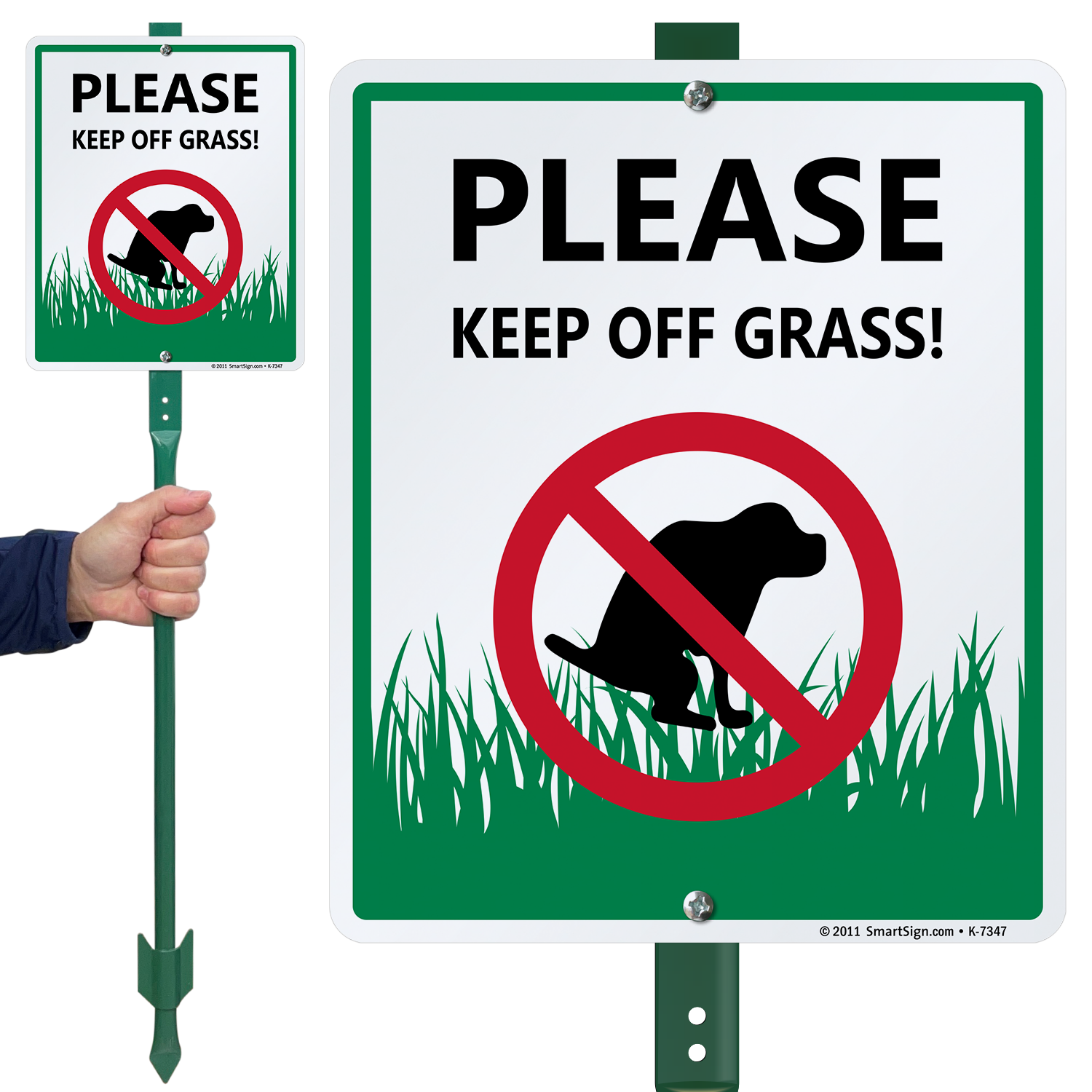KEEP OFF GRASS SIGN DURABLE ALUMINUM NO RUST FULL COLOR CUSTOM SIGN.3 D#087 