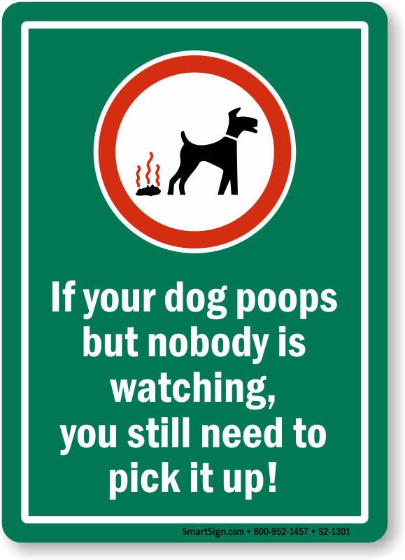 If Dog Poops Pick It Up Sign SKU S2 1301