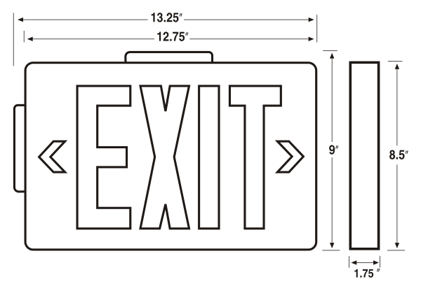 Cast Aluminum Exit Sign with Black Face