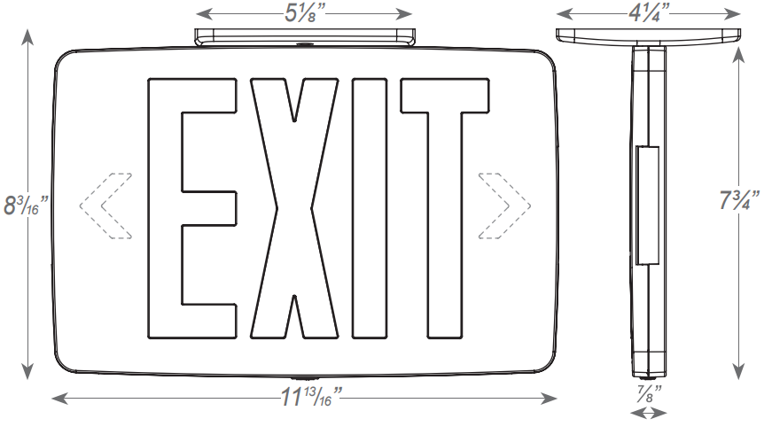 Thin Die-Cast Aluminum Exit Sign