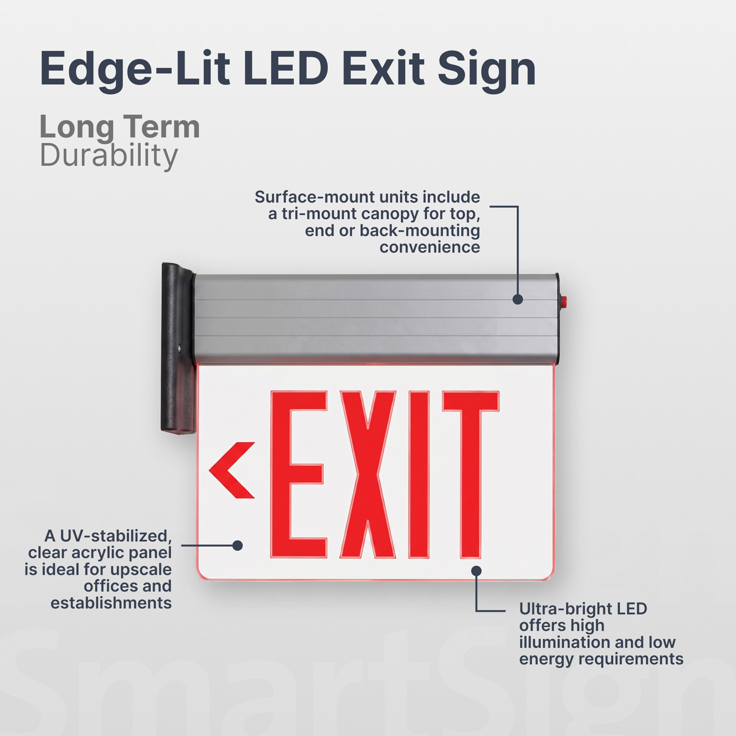 Universal Mount Edge-Lit LED Exit Sign