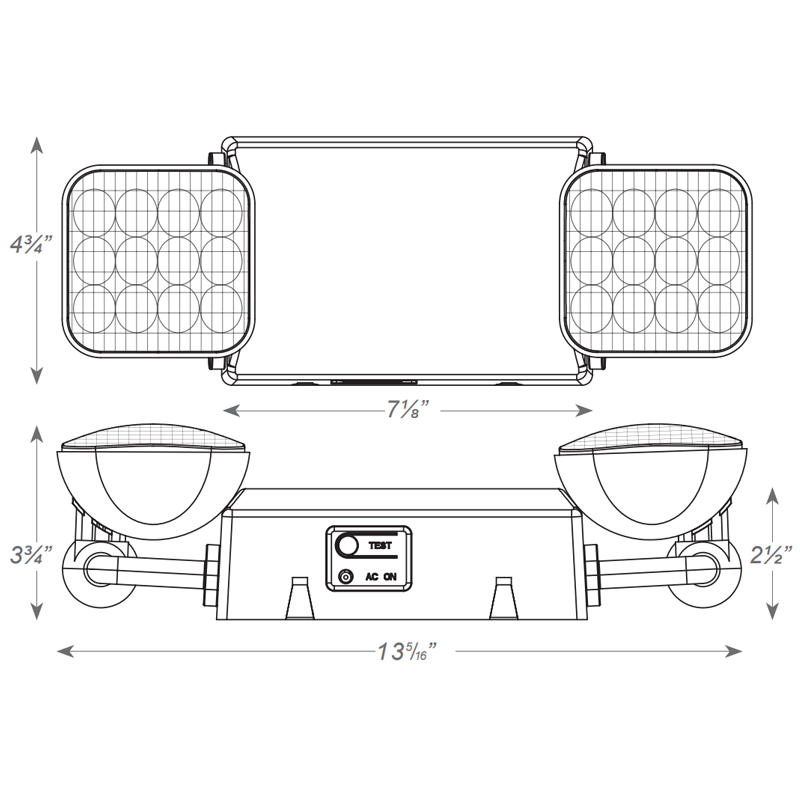 Emergency Light With High Lumen LED Lamp Heads