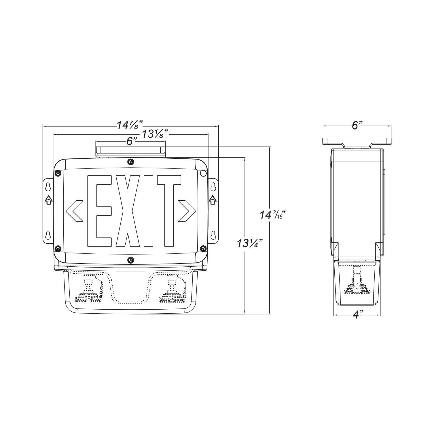 15W Wet Location LED Combo Exit Sign