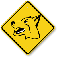 Bad Dangerous Dog Symbol Yellow Diamond Sign